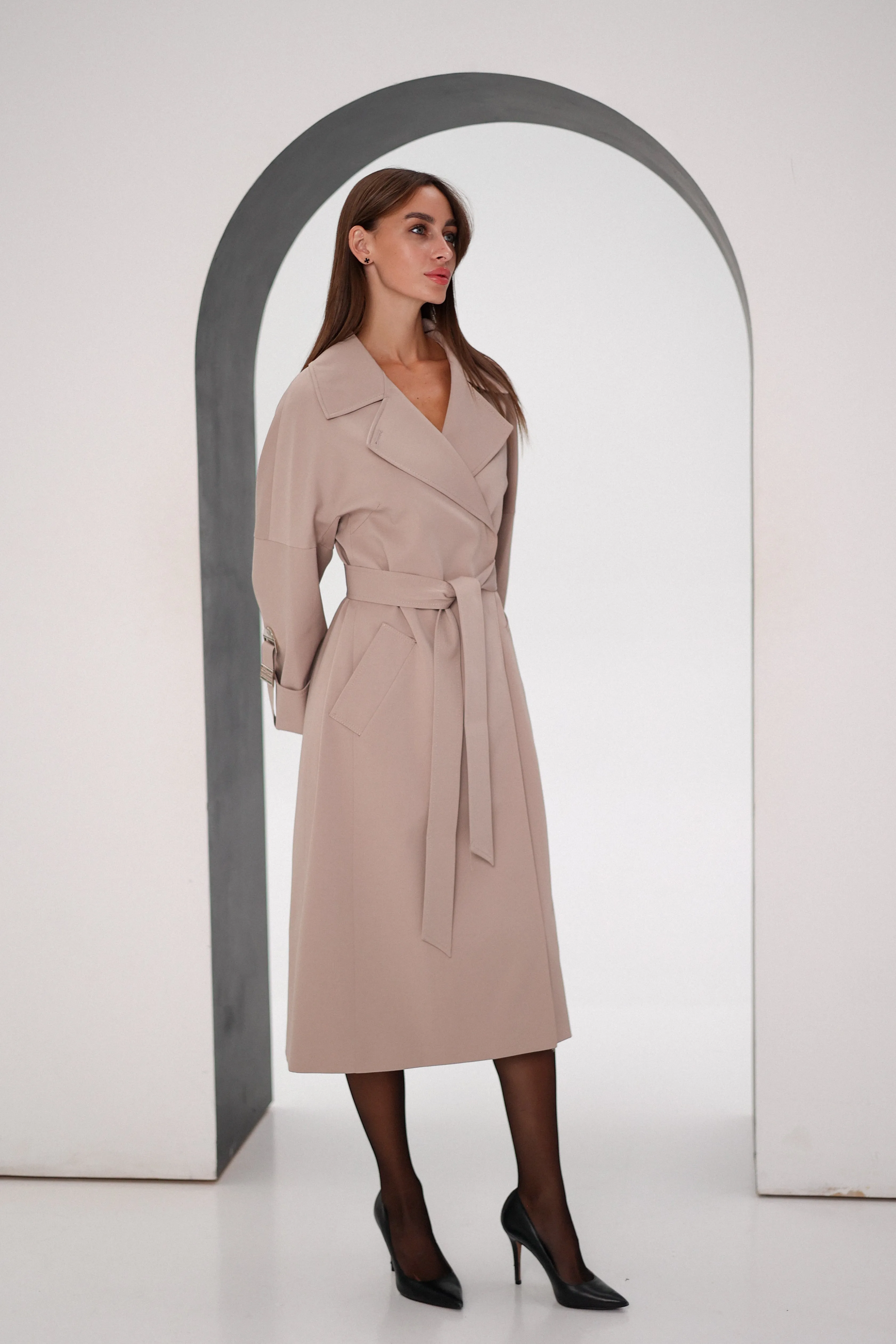 Aire Trench Coat in Blush