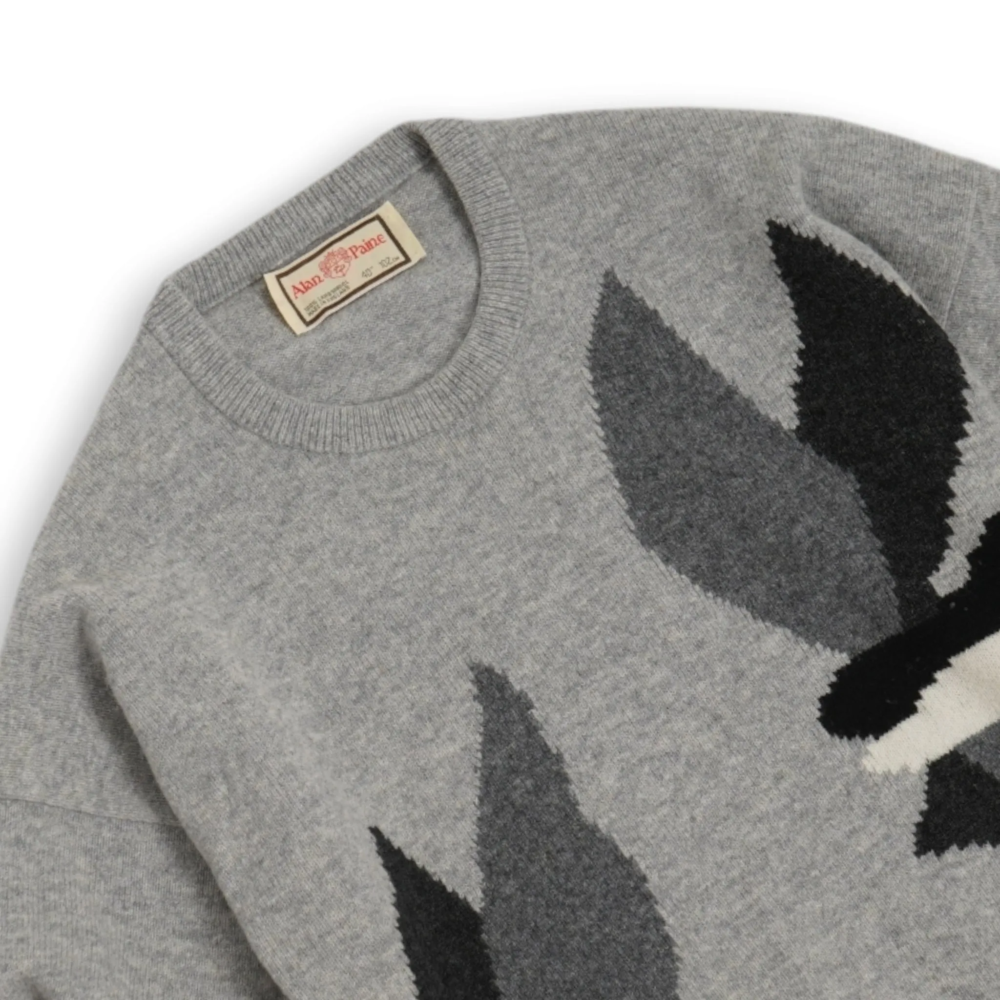 Alan Paine - Grey Wool Knitted Duck Jumper M