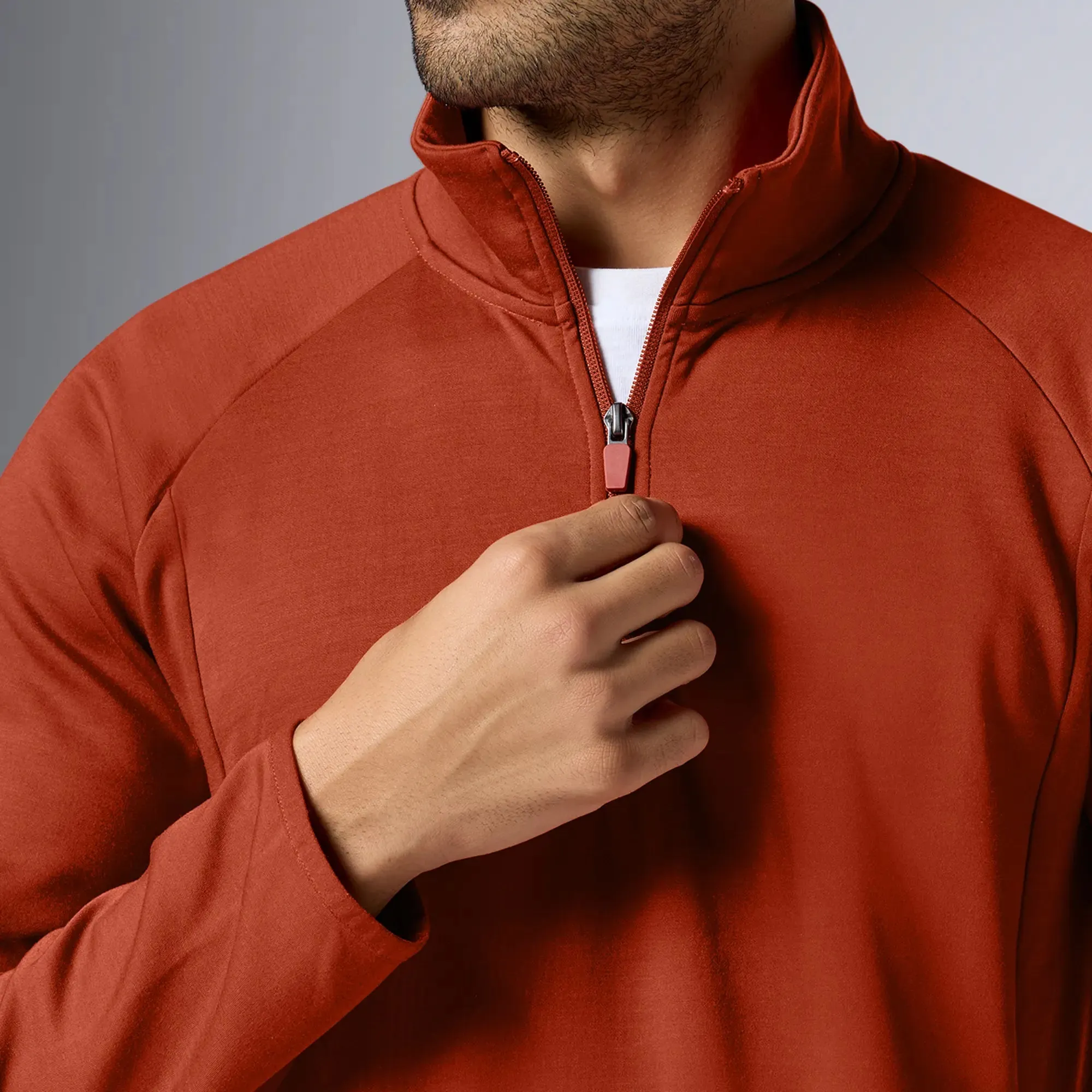 Alpha Half Zip Sweatshirt Auburn Red