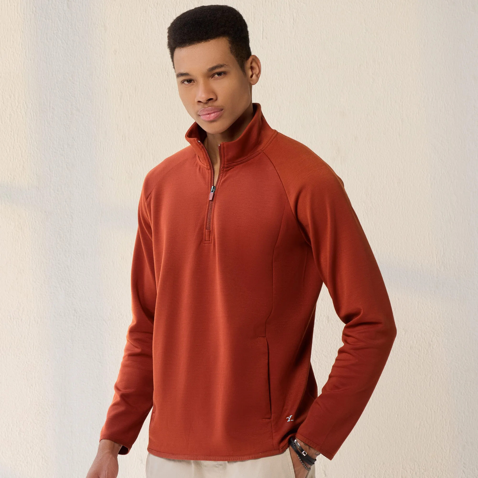 Alpha Half Zip Sweatshirt Auburn Red