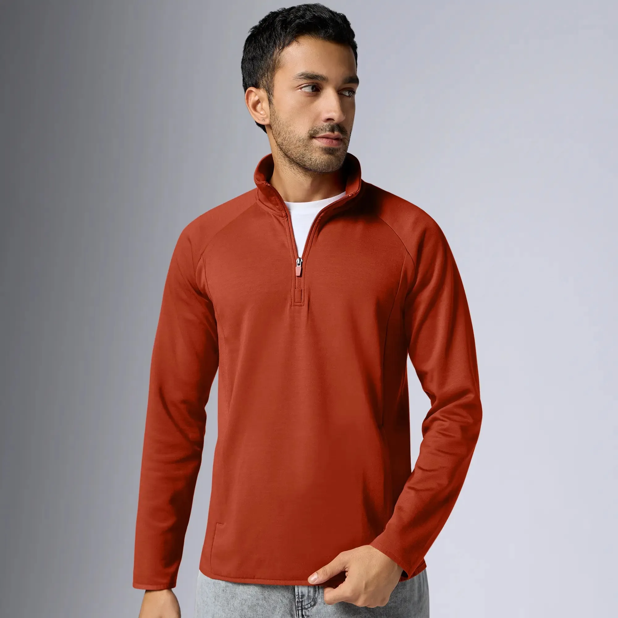 Alpha Half Zip Sweatshirt Auburn Red