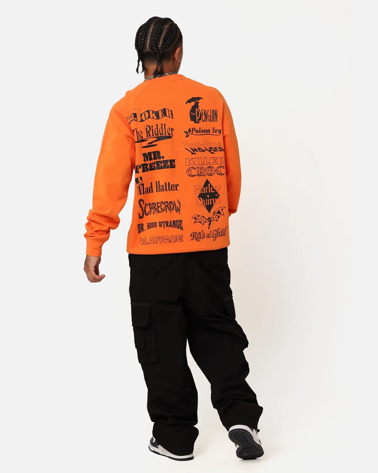 American Thrift X DC Batman Arkham Asylum Crewneck Neon Orange