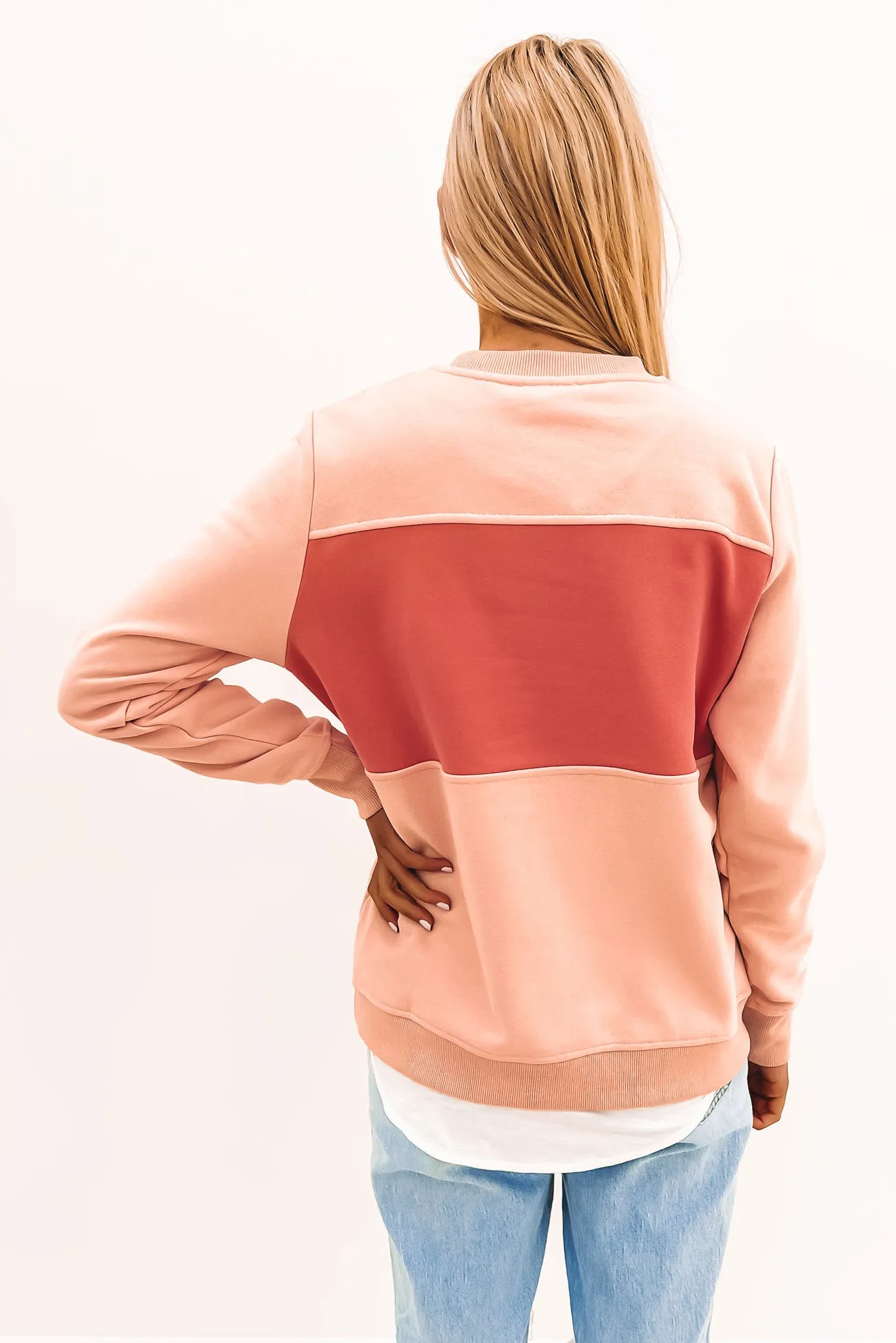 Apero Panel Embroidered Jumper Rose Pink