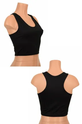 Black Racerback Crop Top