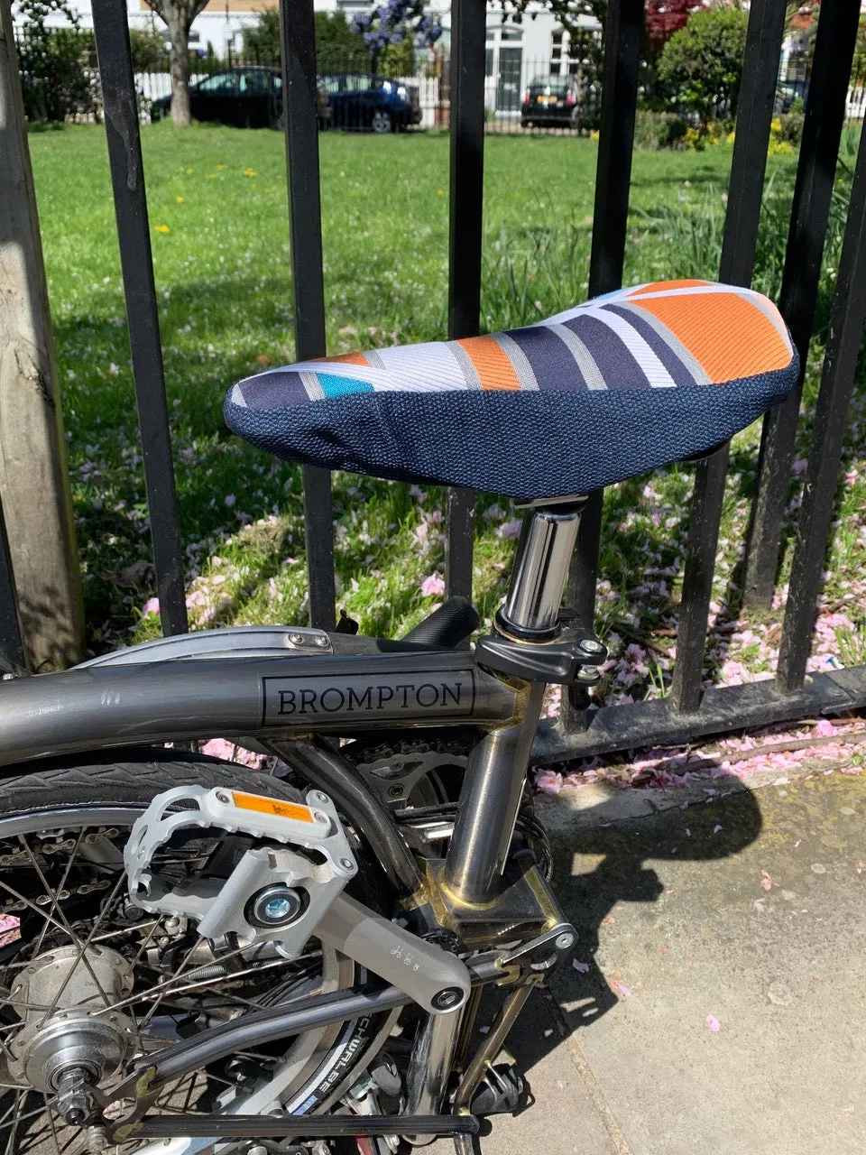 Blue Swan Slim | Bicycle Saddle Cover | Sarah Morris Print