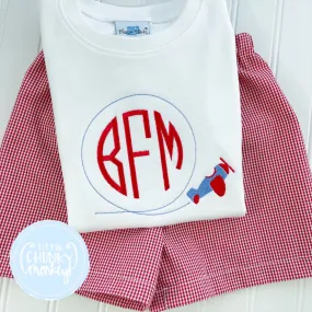 Boy Shirt - Airplane Monogram