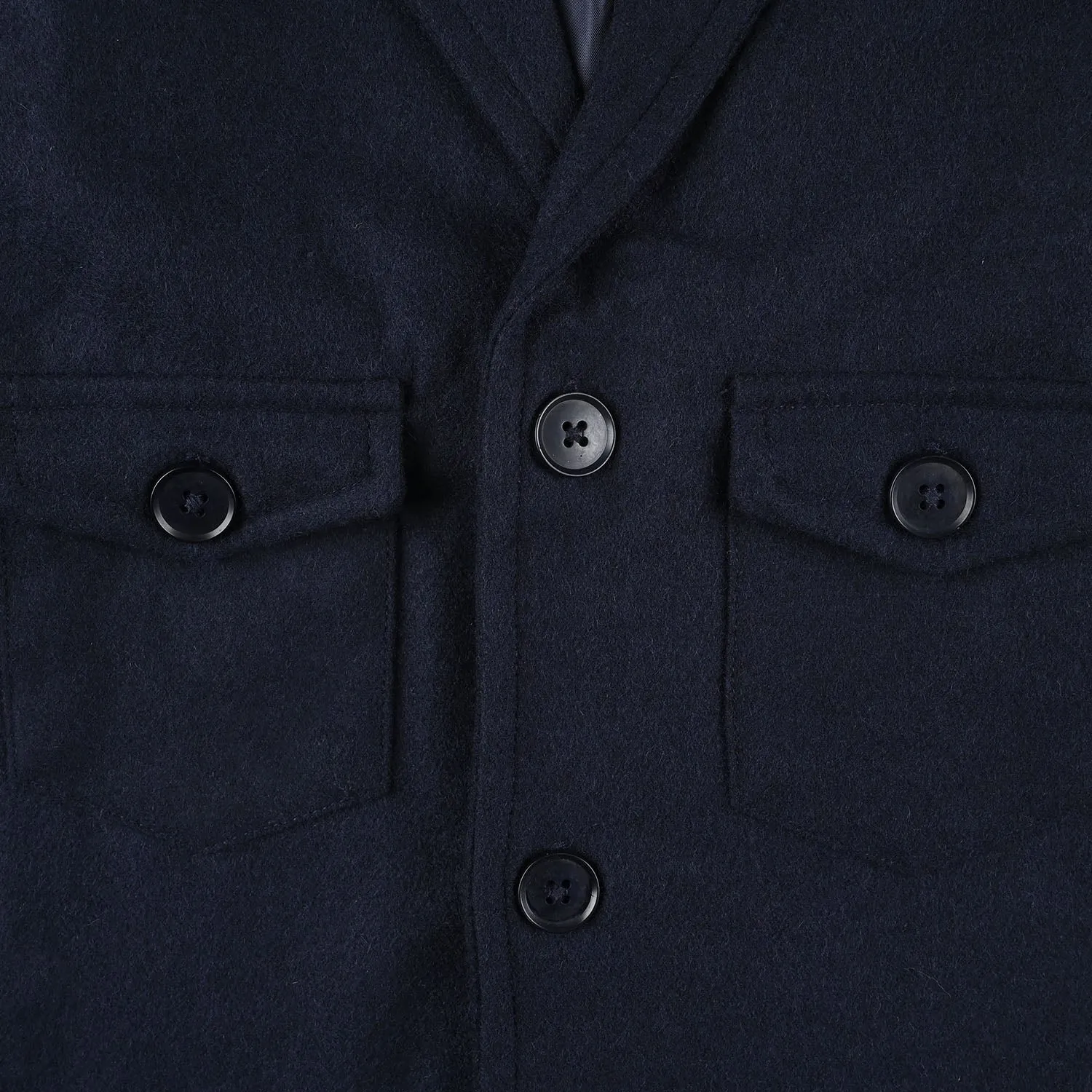 Boys Wool Trench Coat-Navy Blue