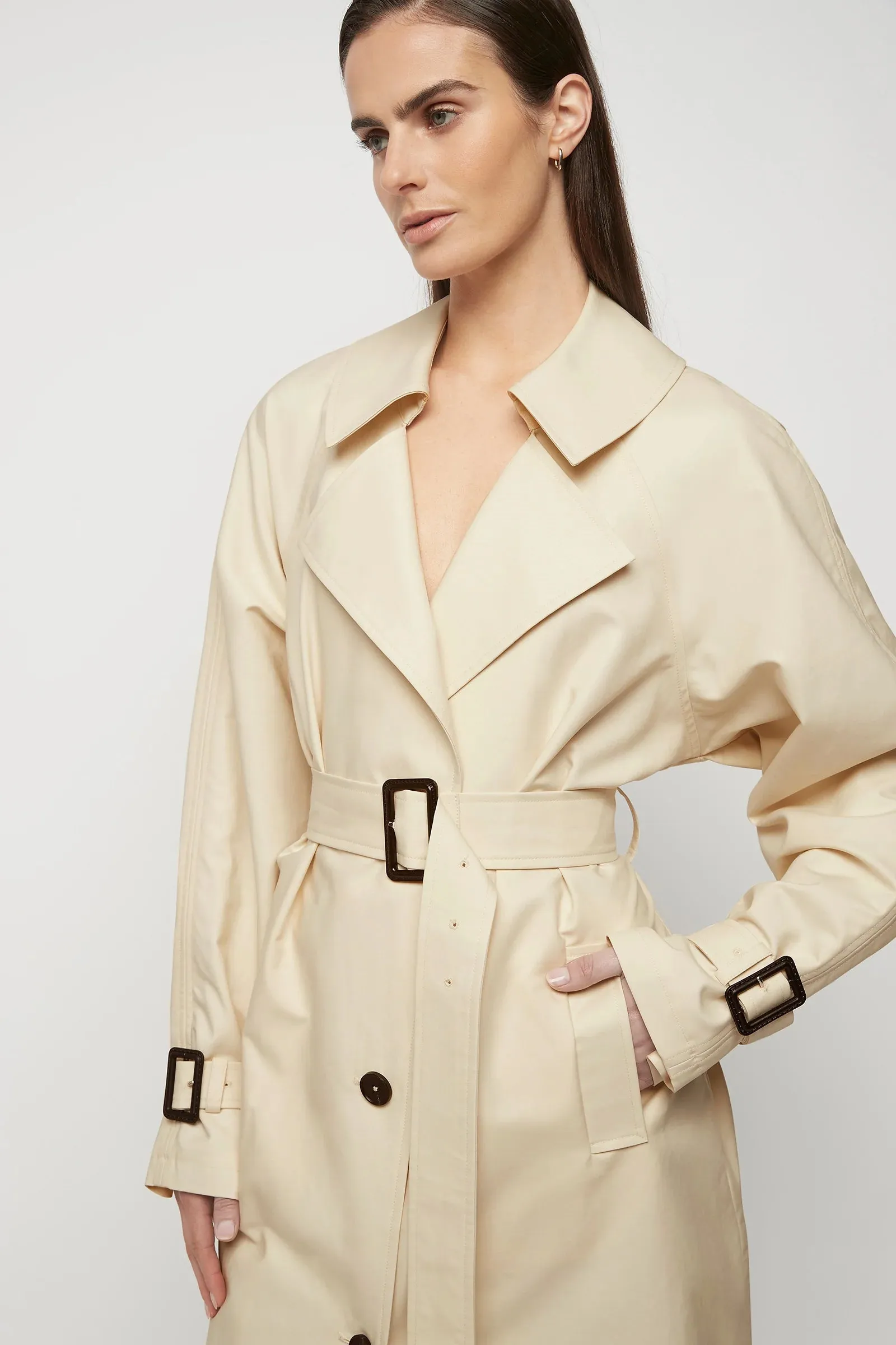 Browne Oversized Trench Coat in Bone