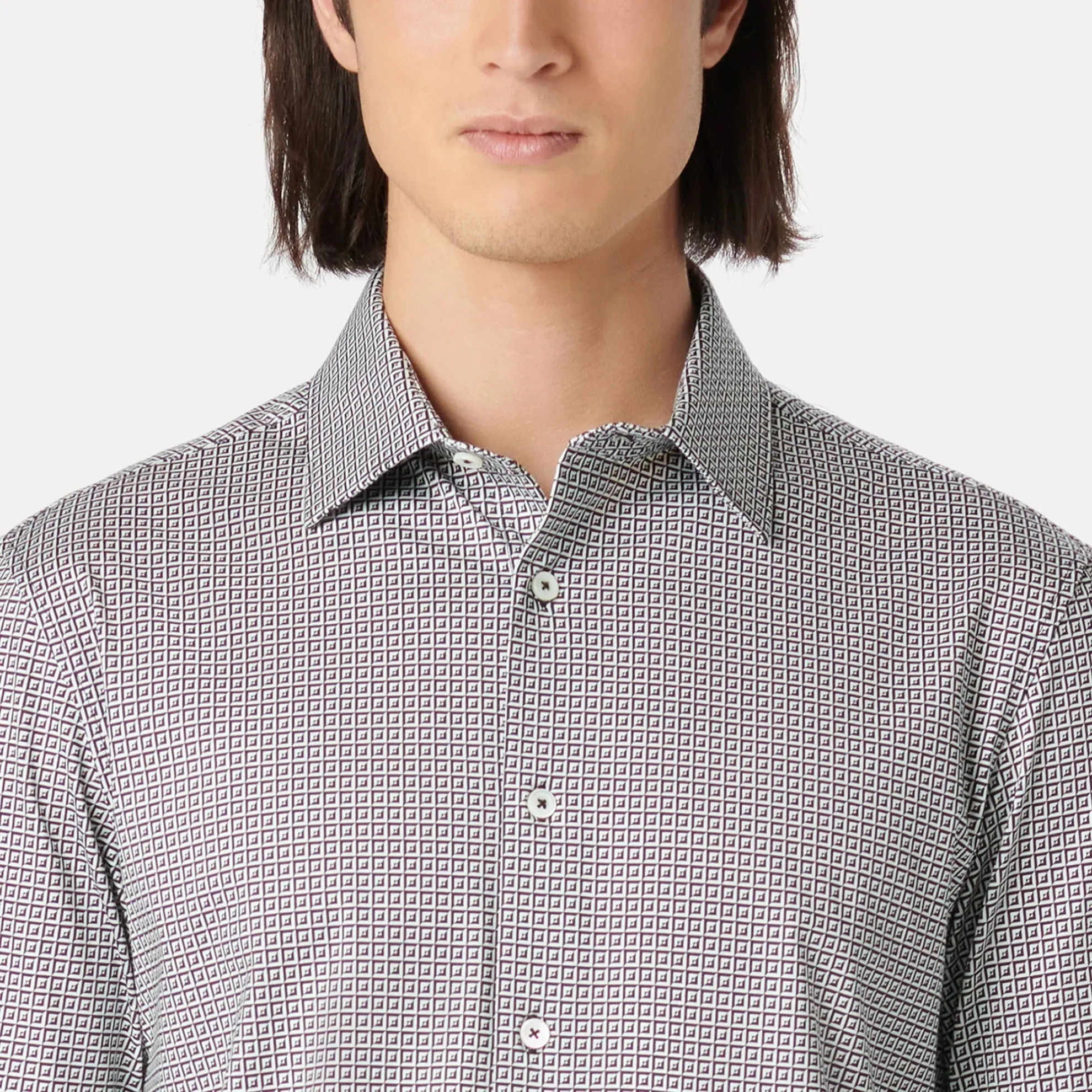 BUGATCHI OOOHCOTTON®James Long Sleeve Shirt / Black