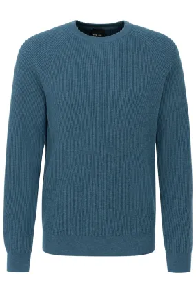 Bugatti - Crew-Neck Lambswool Sweater, Teal