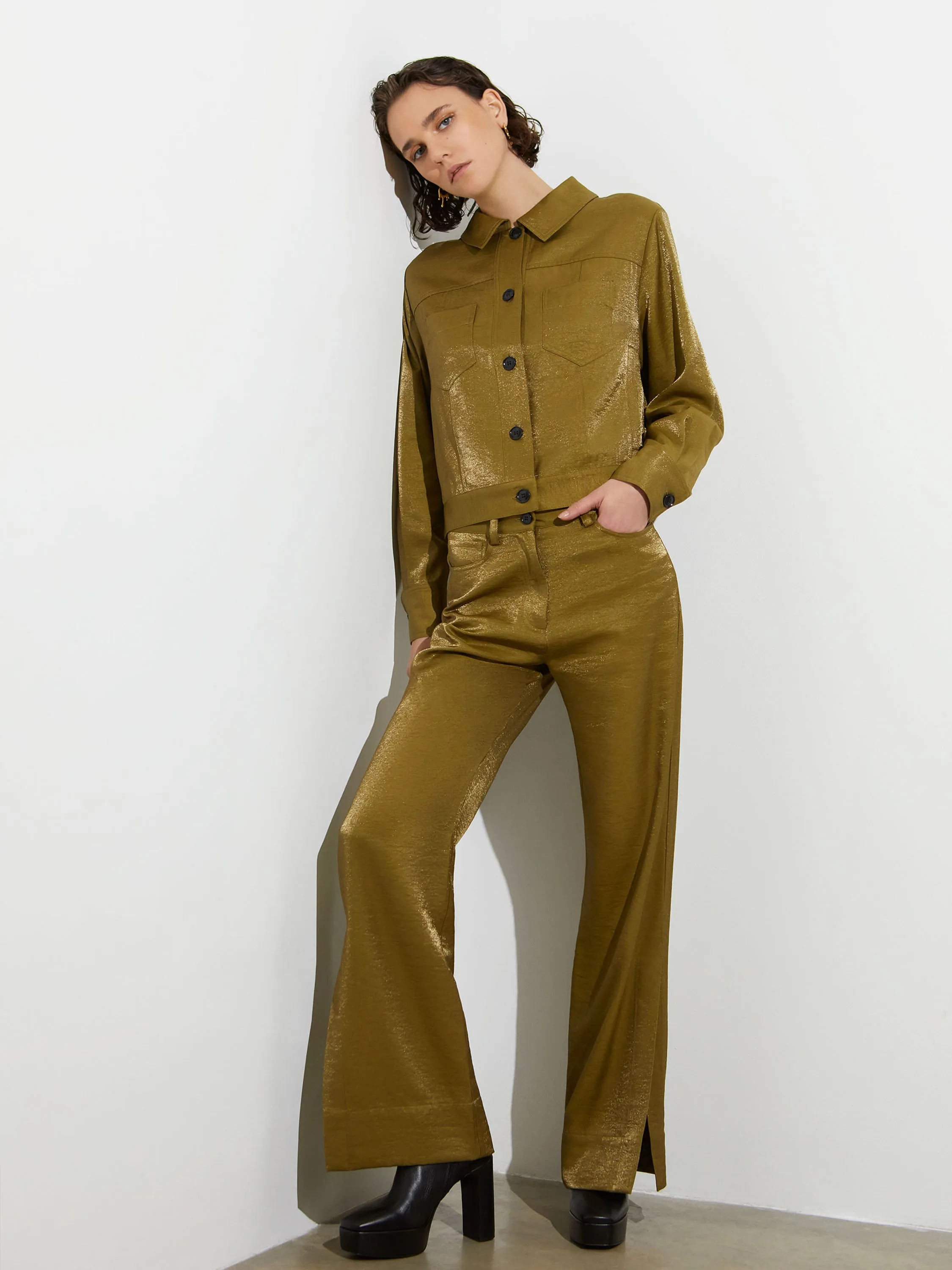 Cammie Shimmer Flare Trousers