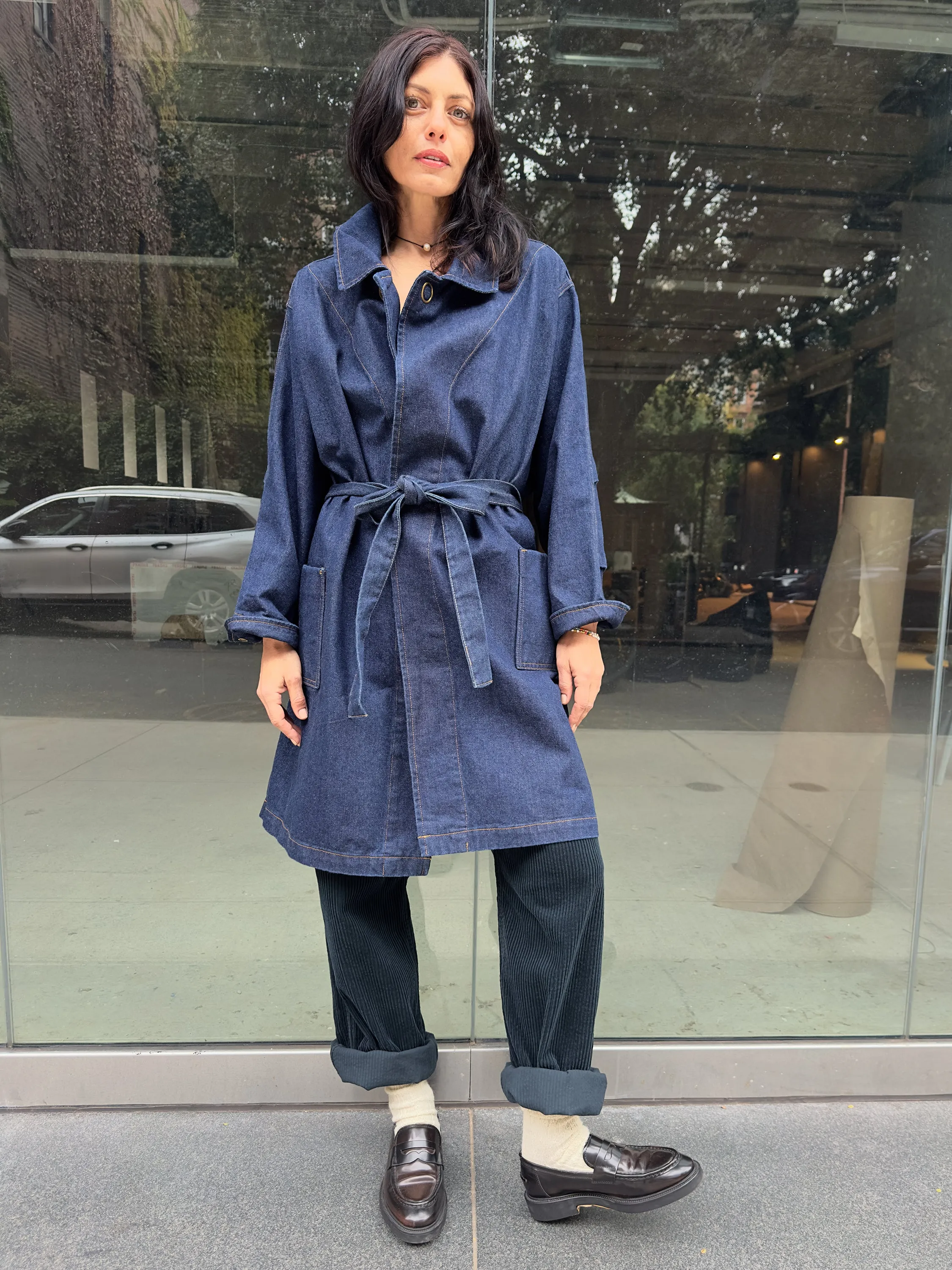 Car Coat Trench • Indigo Wash