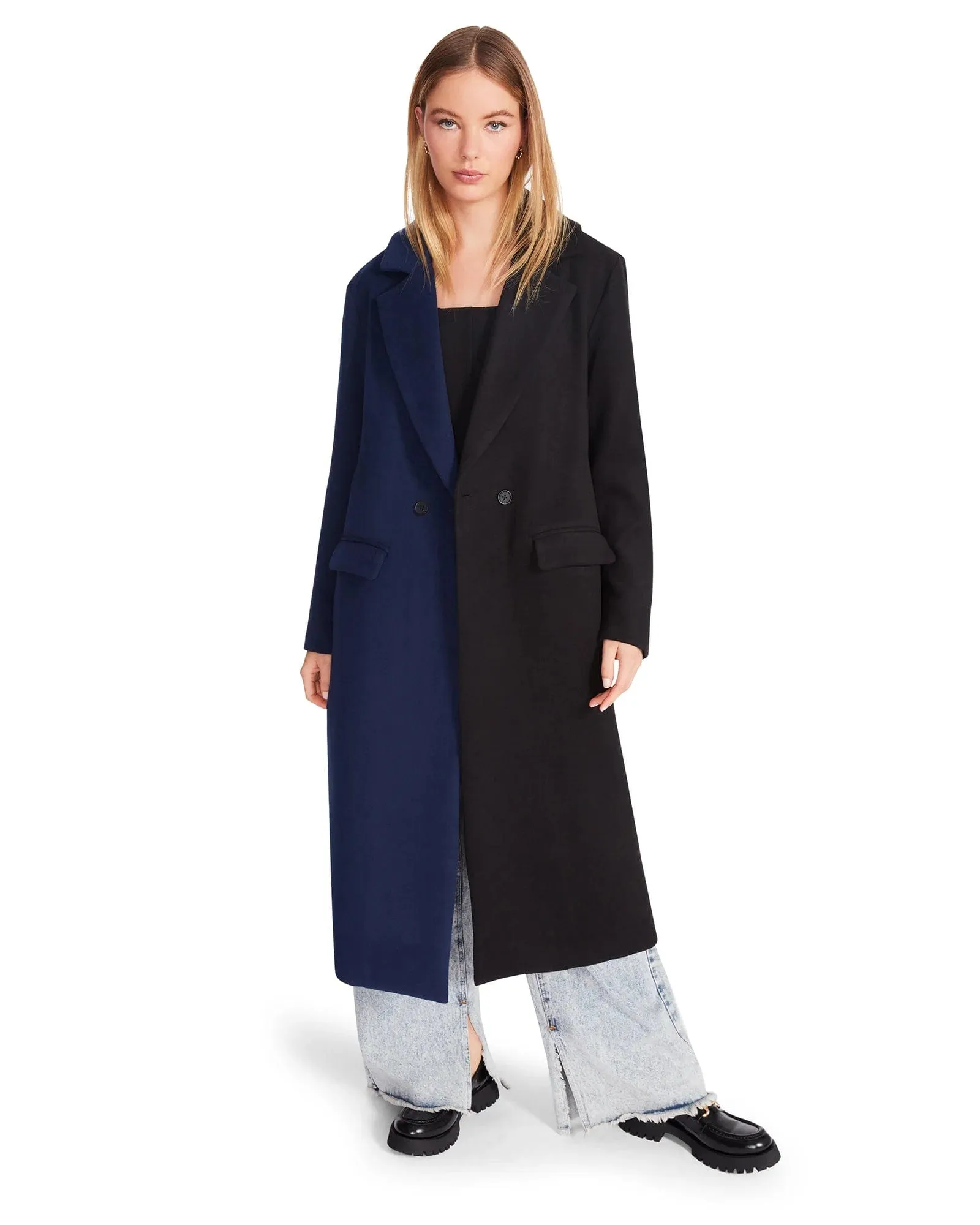 Caroline Colorblock Trench Jacket Navy