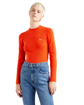 Crewneck Rib Jumper in Orange