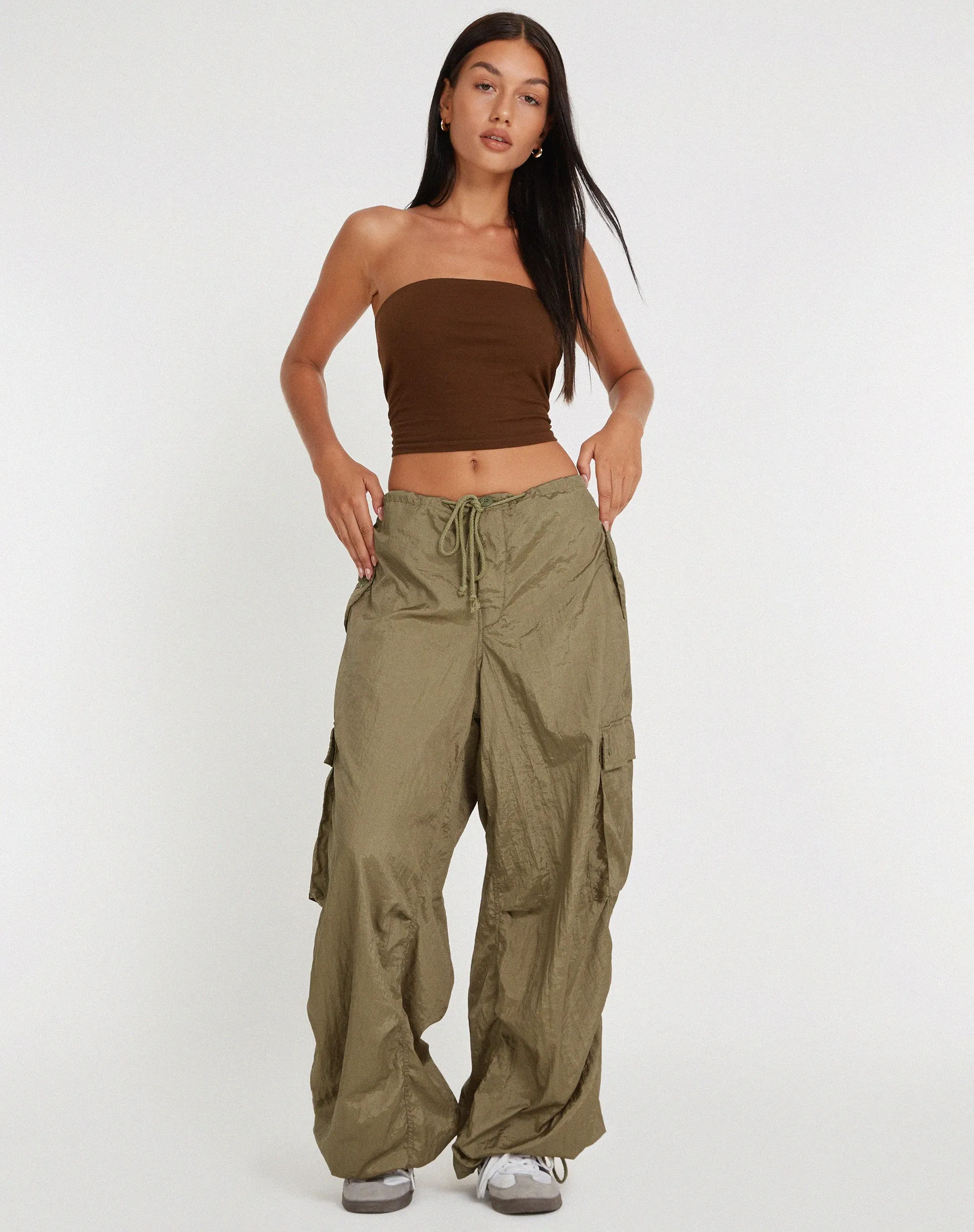 Cuties Wide Leg Cargo Trouser in Silver Gold