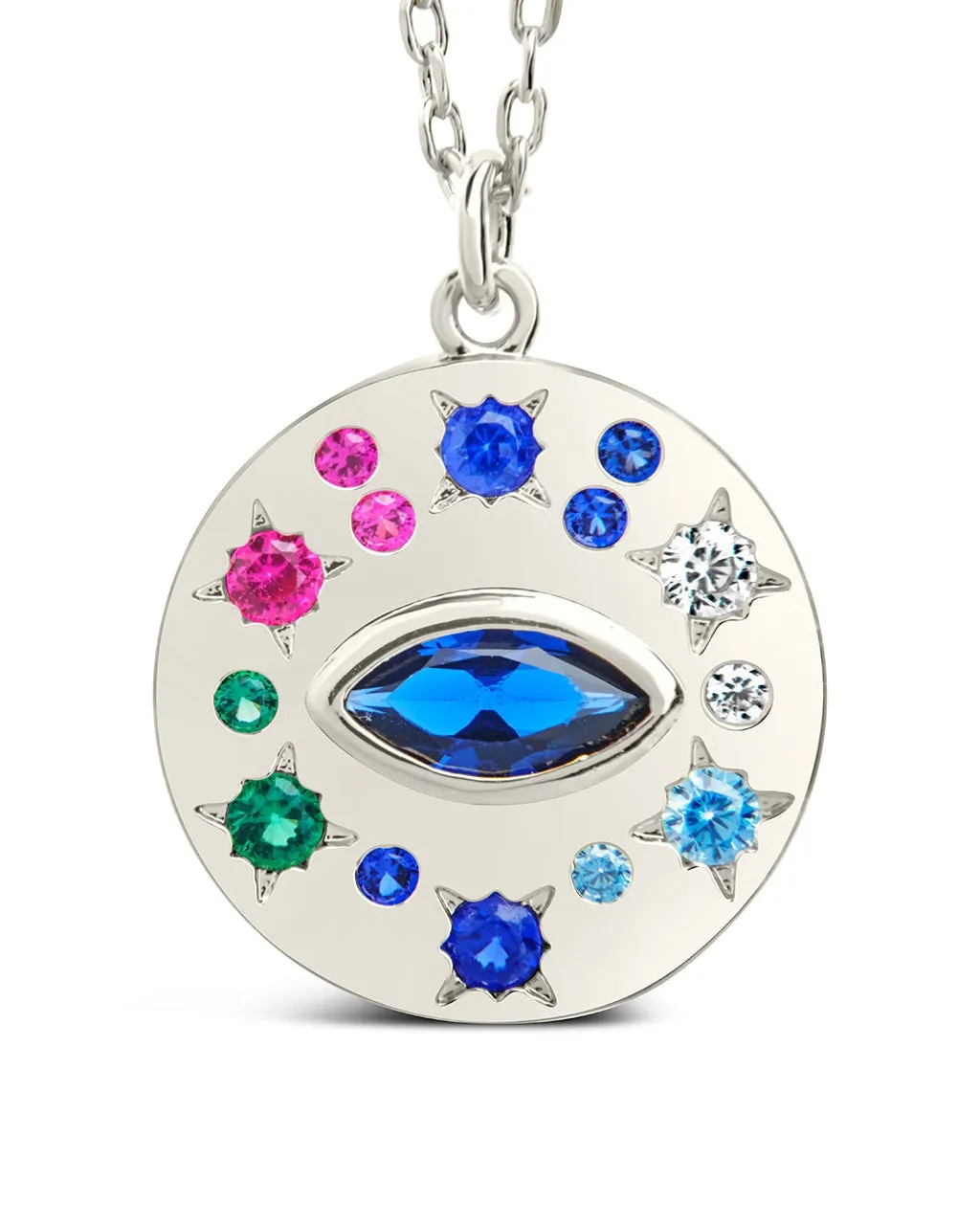 CZ Evil Eye Protection Pendant Necklace