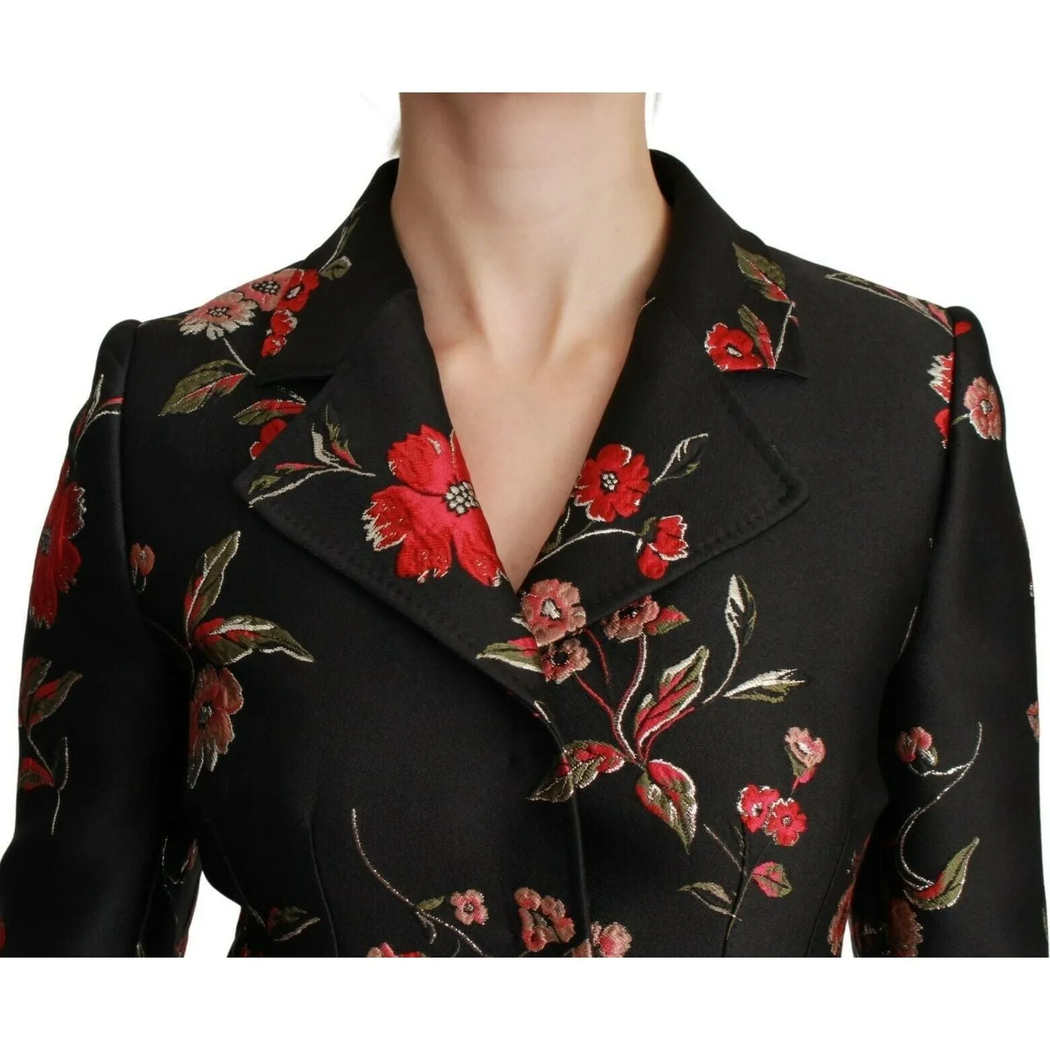 Dolce & Gabbana Elegant Floral Embroidered Trench Coat