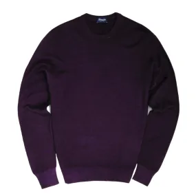 Drumohr - Deep Purple Merino Wool Crewneck M