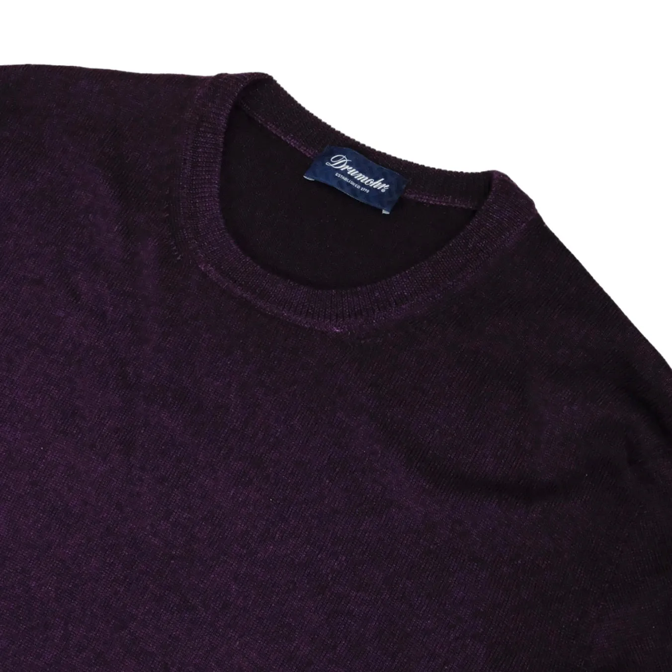 Drumohr - Deep Purple Merino Wool Crewneck M