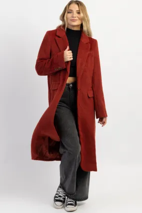 ELIZA BRICK BRUSHED WOOL COAT