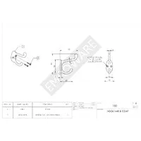 EMRO 150CPCD HAT AND COAT HOOK CARDED CHROME