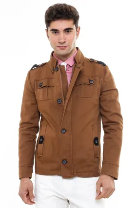 Epaulette 4 Pockets Washed Tan Coat-Wessi