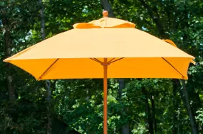 Frankford 454FMC 6.5'x6.5' Square Monterey Crank Lift Fiberglass Market Umbrella- No Tilt