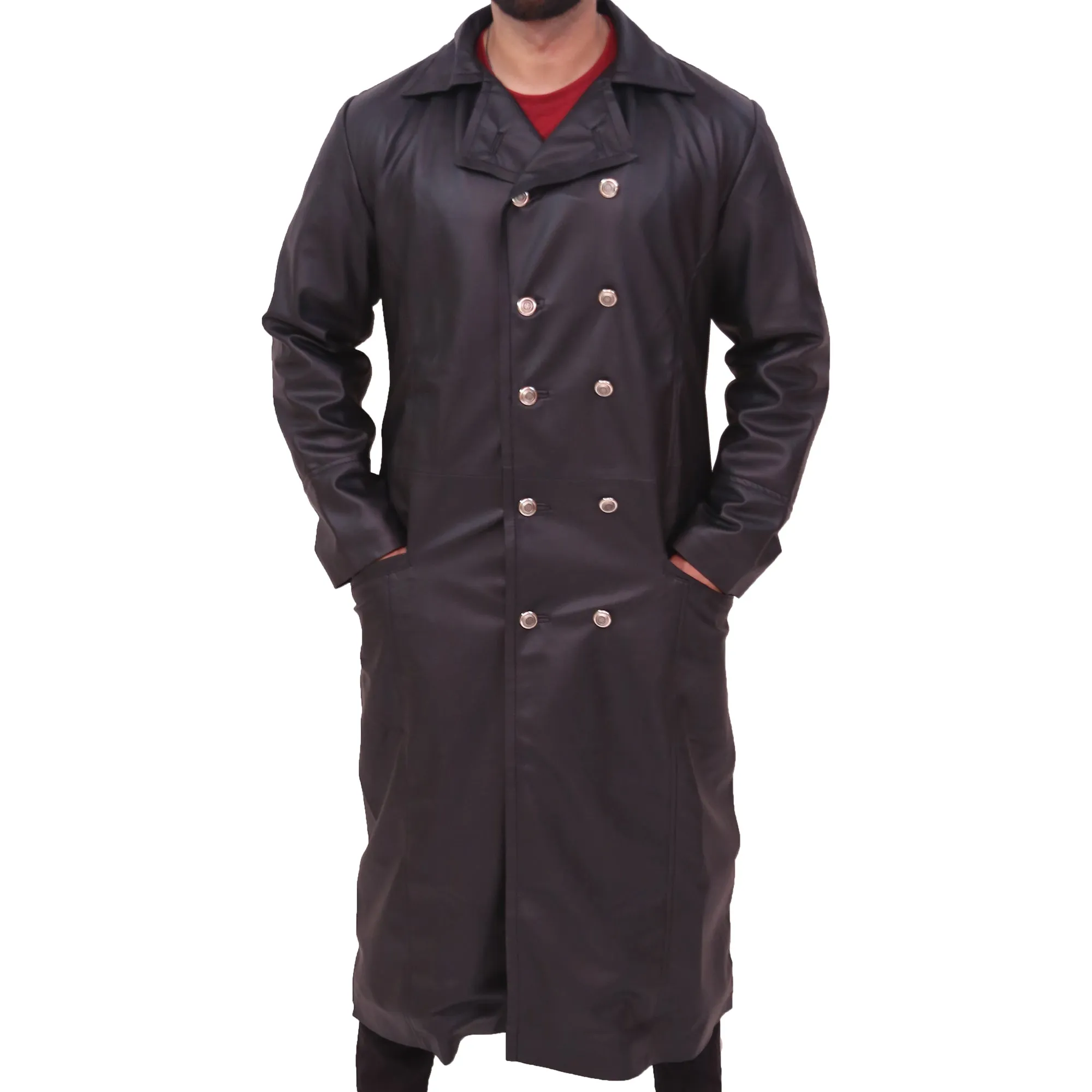 German Military Coat Men's Army Real Leather Trench Coat