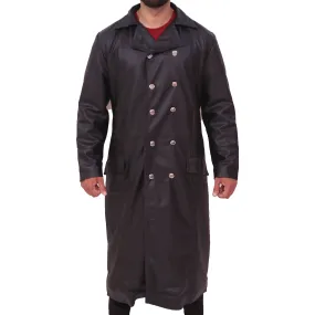 German Military Coat Men's Army Real Leather Trench Coat