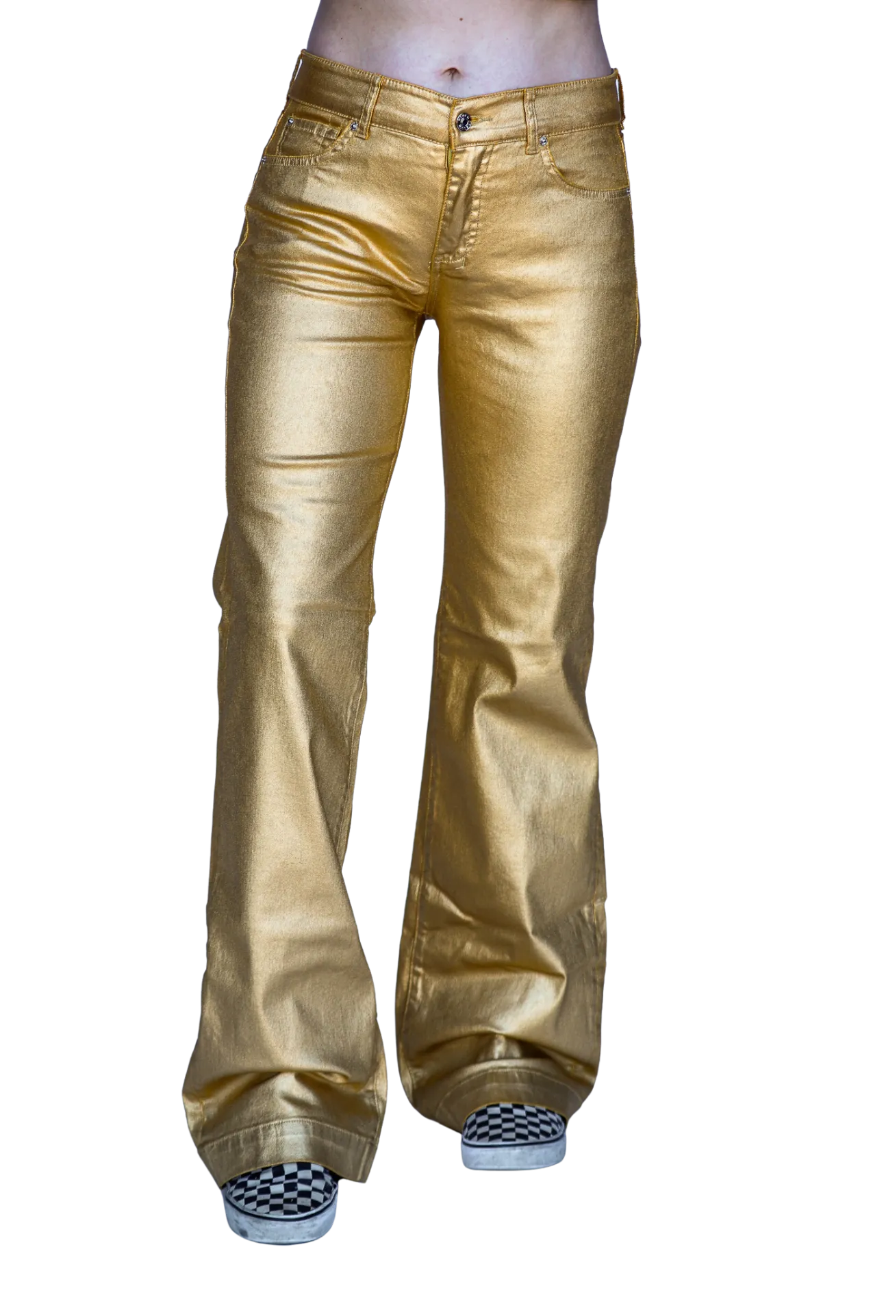 GOLD METALLIC SIGNATURE TROUSERS