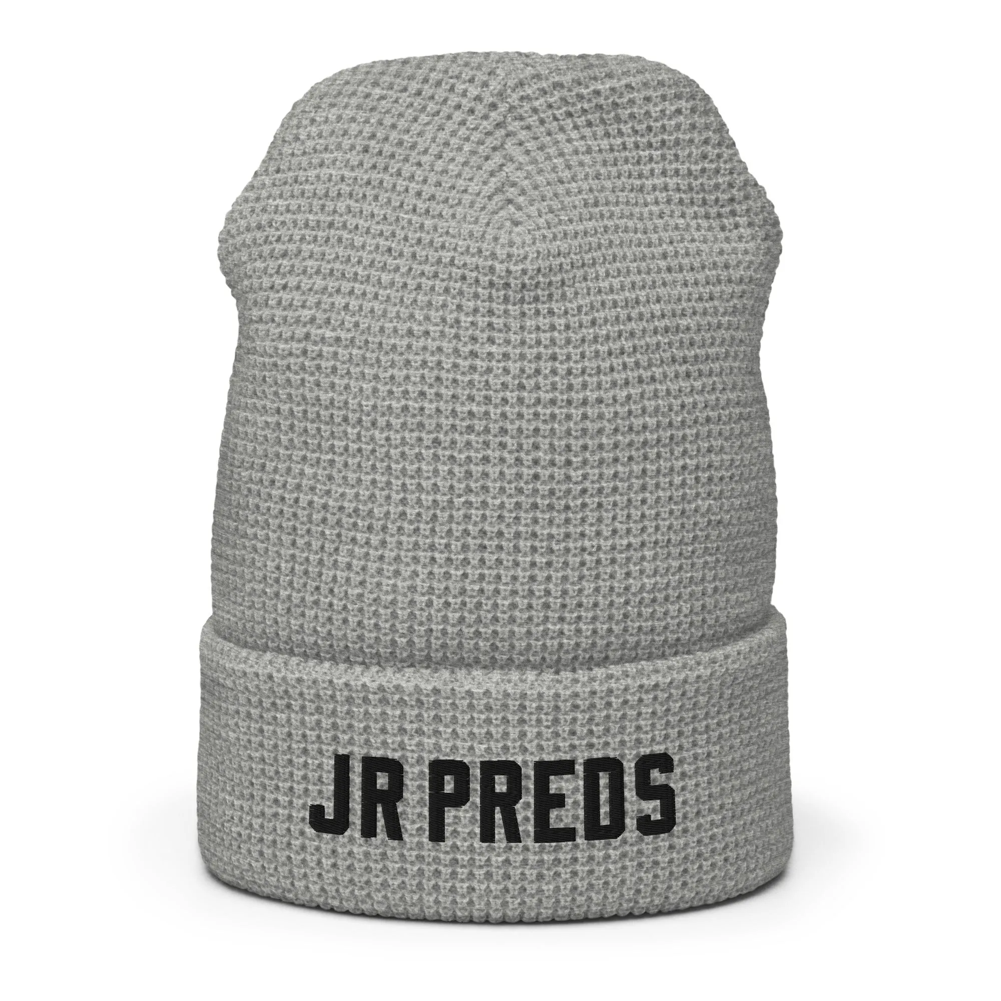 JR Preds Waffle beanie with BLACK Embroidery