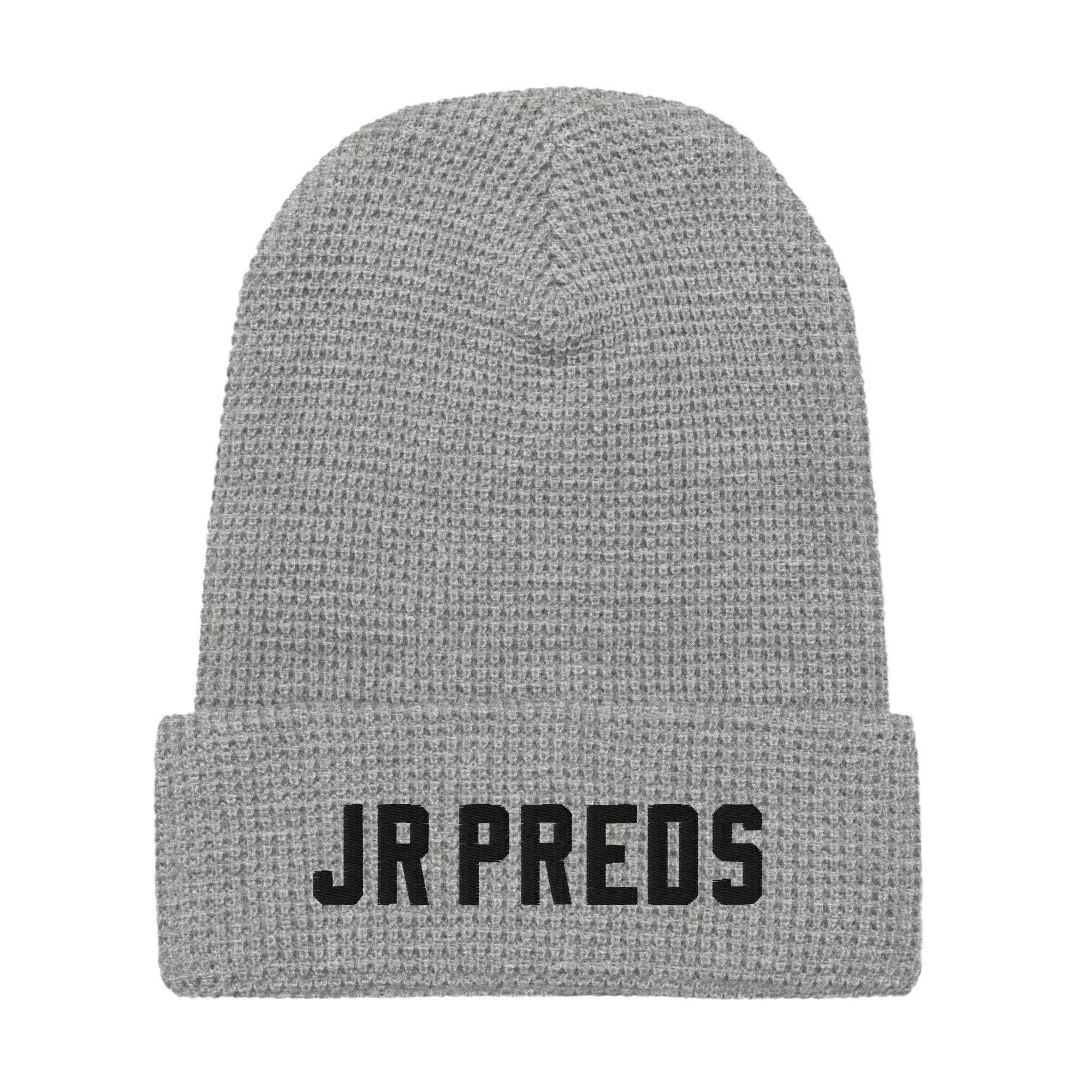 JR Preds Waffle beanie with BLACK Embroidery