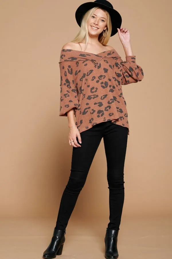 Leopard Knit Top