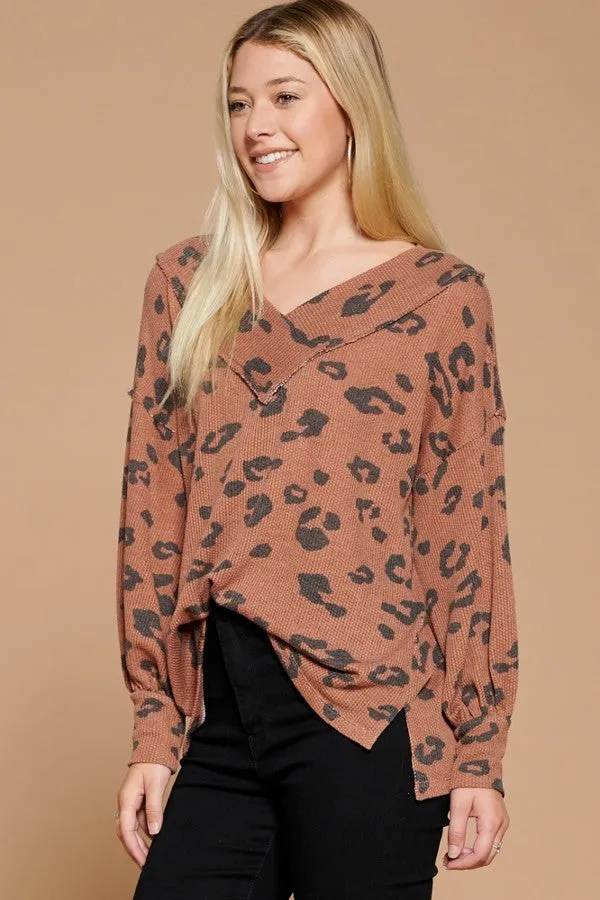 Leopard Knit Top