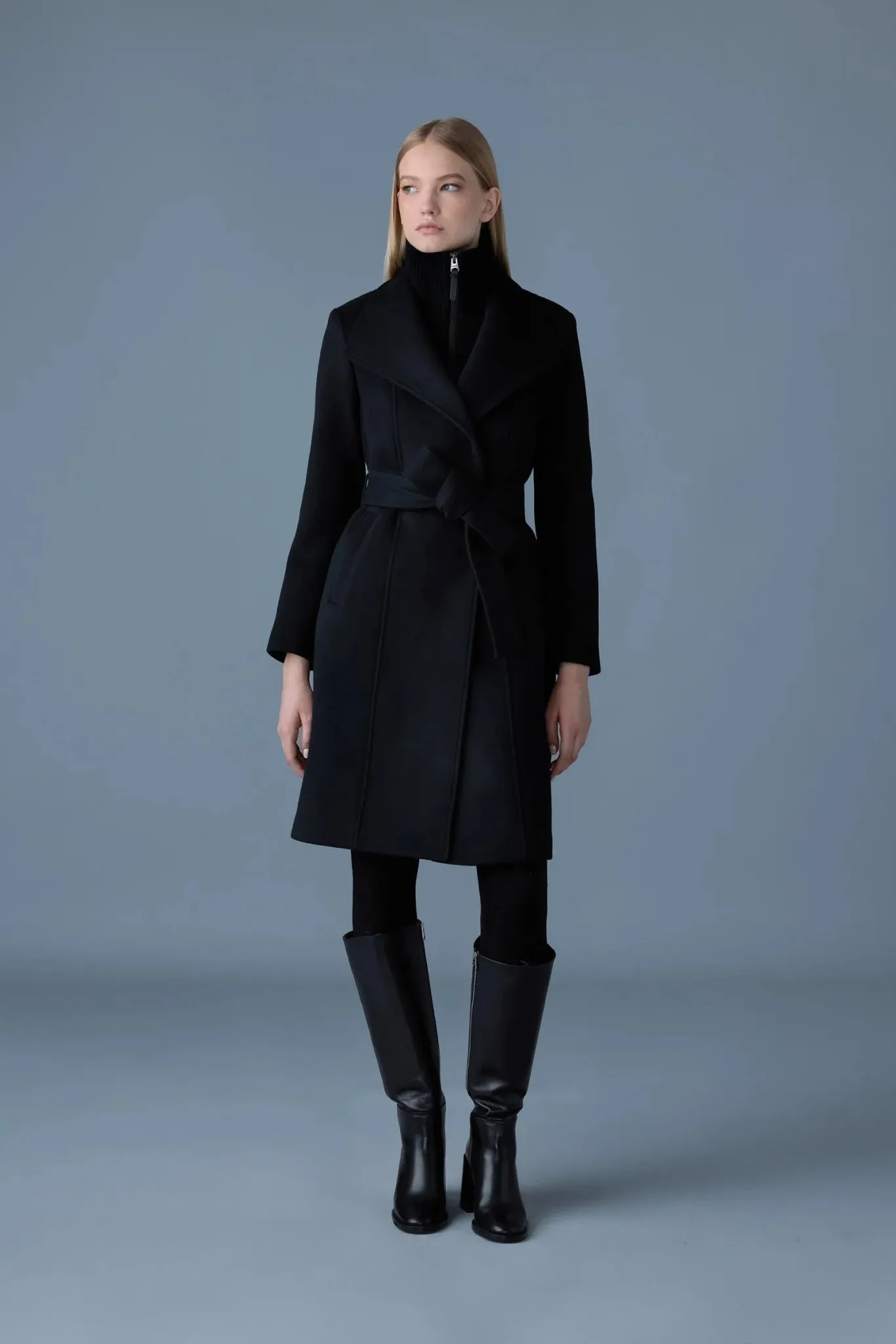 MACKAGE NORITA - 2-in-1 Double Face Wool Coat With Sash