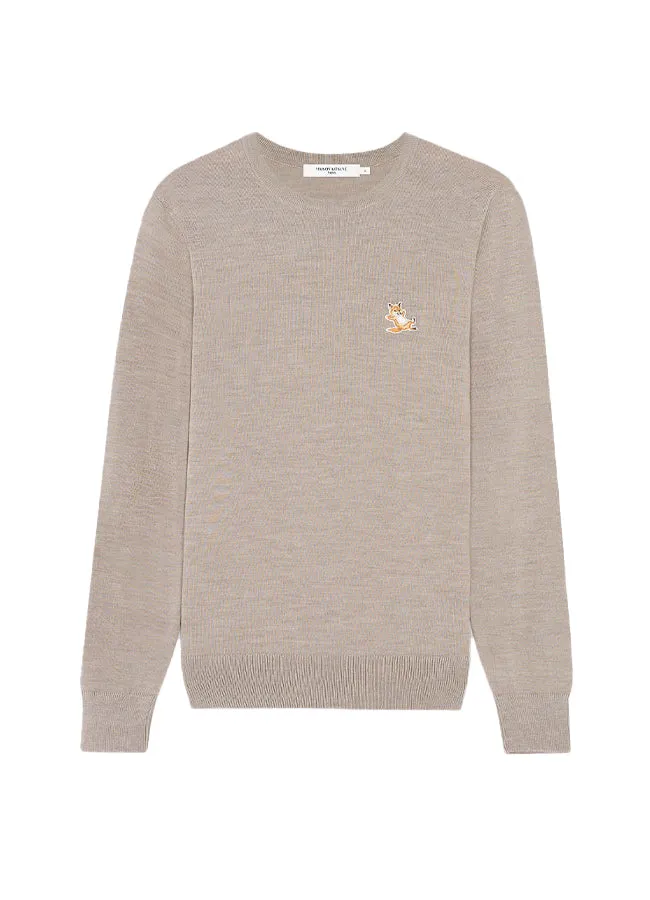 Maison Kitsune Chillax Fox Patch Classic R-Neck Jumper