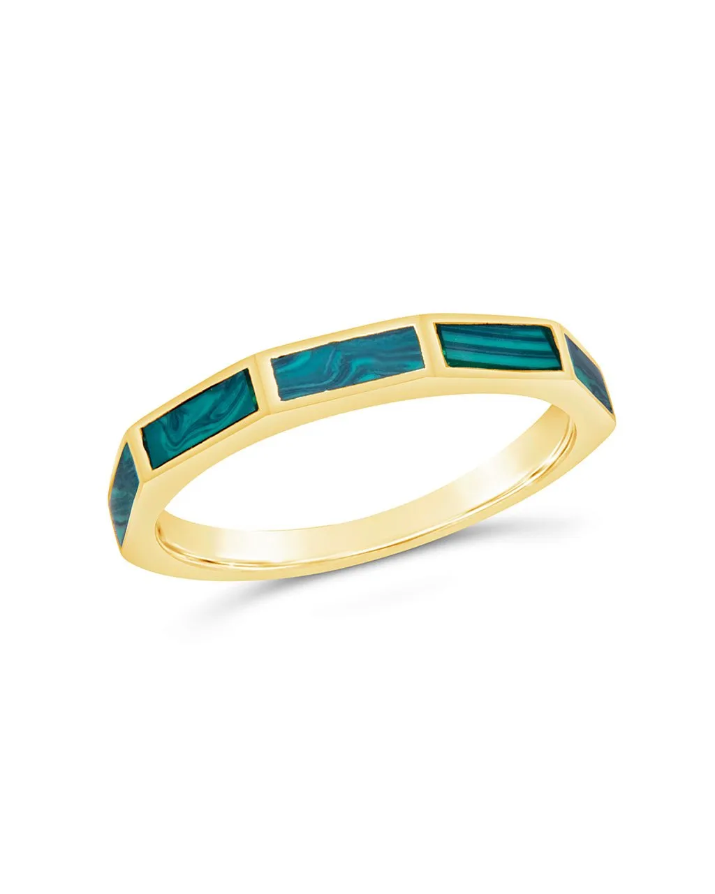 Malachite Baguette Eternity Band Ring