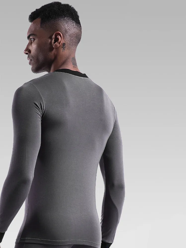 Mens Base Layers V-Neck Thermal Shirt