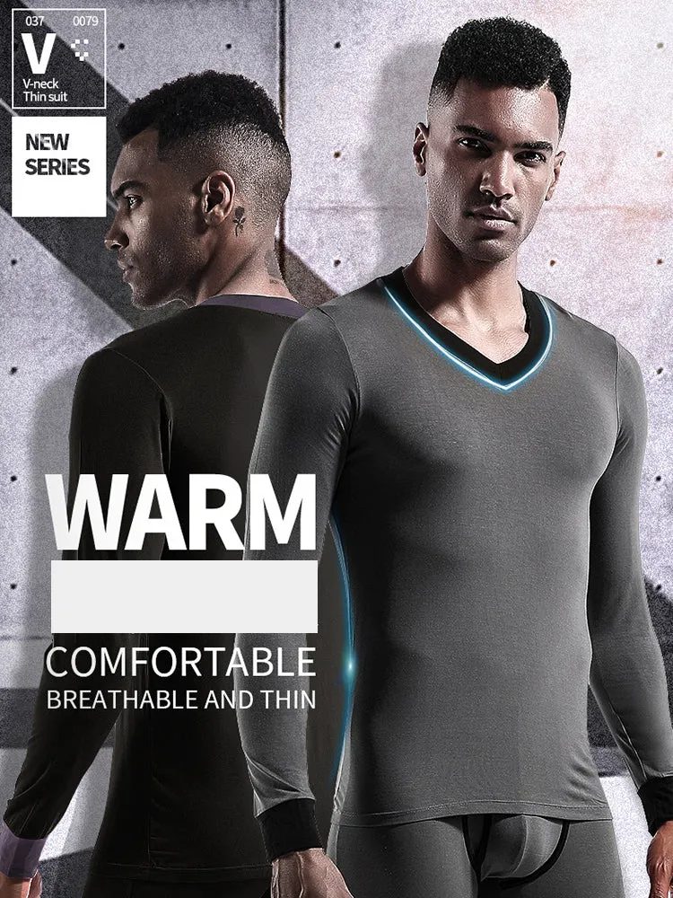 Mens Base Layers V-Neck Thermal Shirt