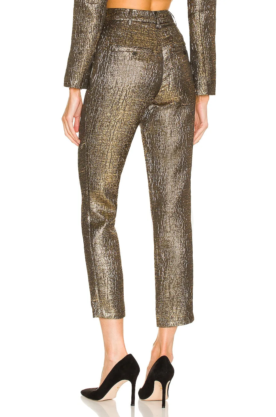 Michael Costello x REVOLVE Waverly Pants in Black & Gold