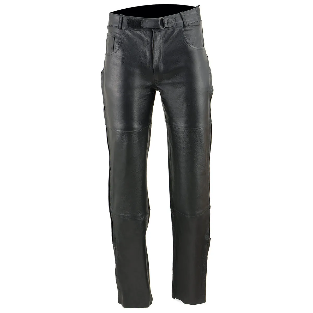 Milwaukee Leather SH1150 Men's Black Leather Motorcycle Over Pants