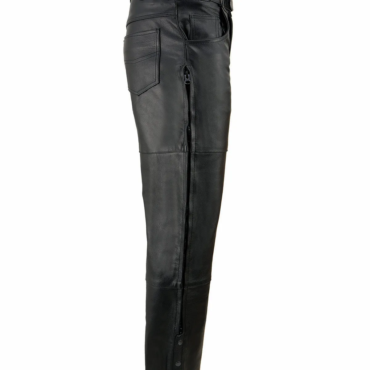 Milwaukee Leather SH1150 Men's Black Leather Motorcycle Over Pants