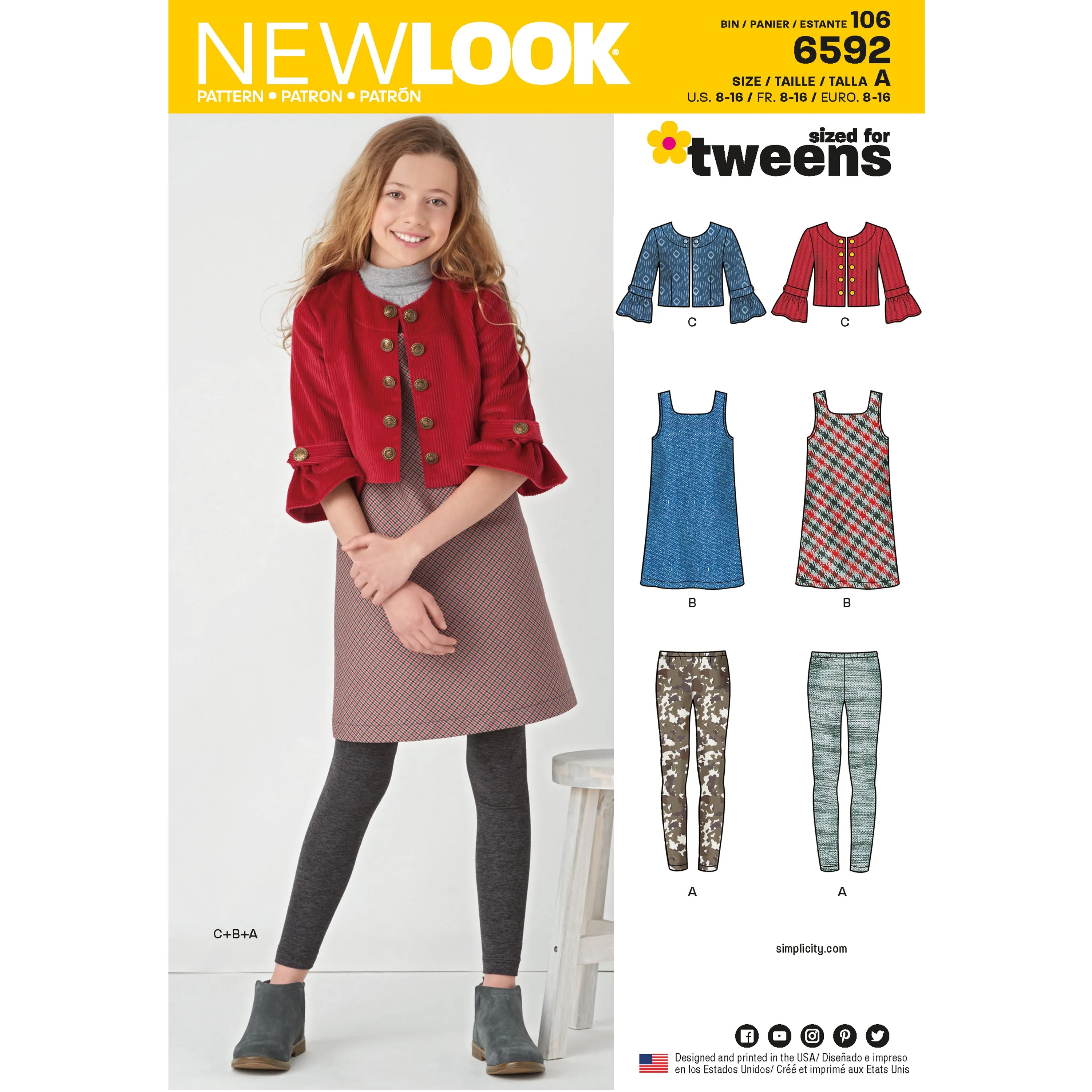 Newlook Pattern 6592 Girl's Sportswear