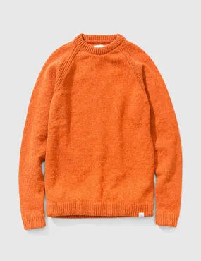 Norse Projects Birnir Shetland Jumper - Ochre Orange