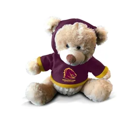 NRL Plush Teddy Bear With Hoodie Jumper - Brisbane Broncos - 7 Inch Tall