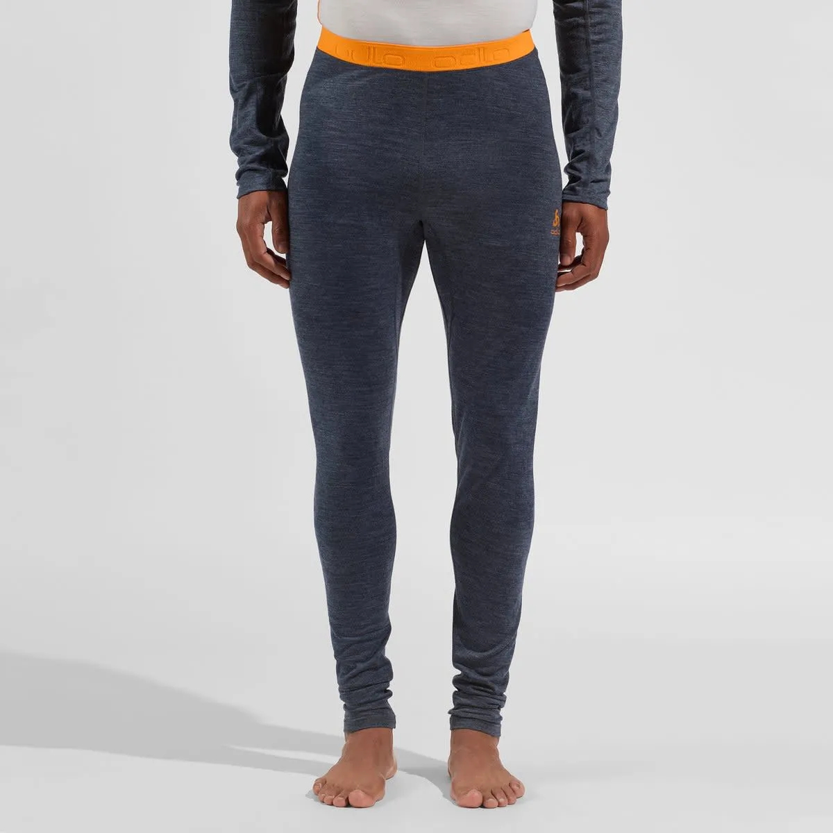 Odlo Men&#x27;s Performance Wool 150 Base Layer Bottom India Ink Melange/Oriole | Buy Odlo Men&#x27;s Performance Wool 150 Base Layer Bottom India Ink Melange/Oriole here | Outnorth