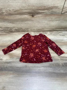 Old Navy Thermal Floral Shirt Burgundy sz 12-18m