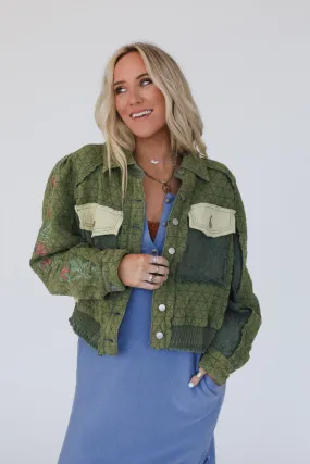 On The Vine Quilted Jacket - Green