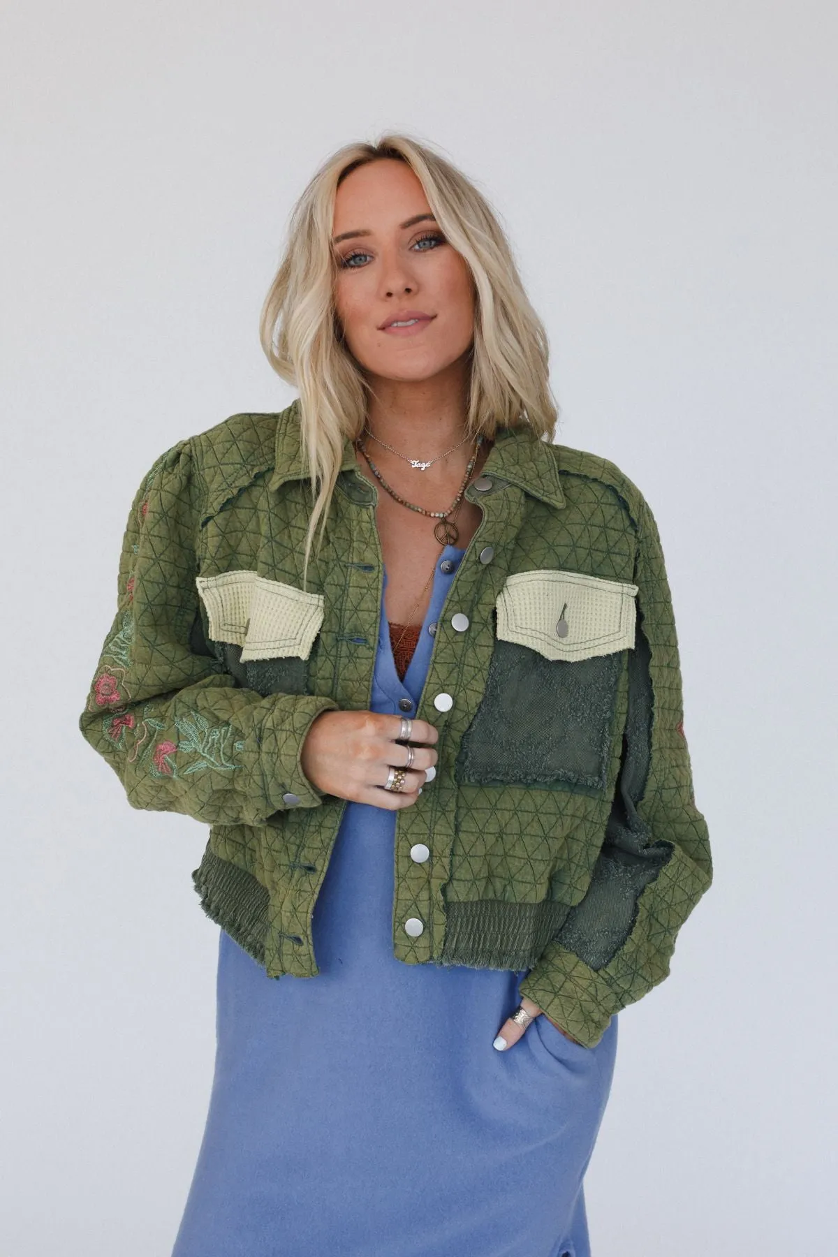 On The Vine Quilted Jacket - Green