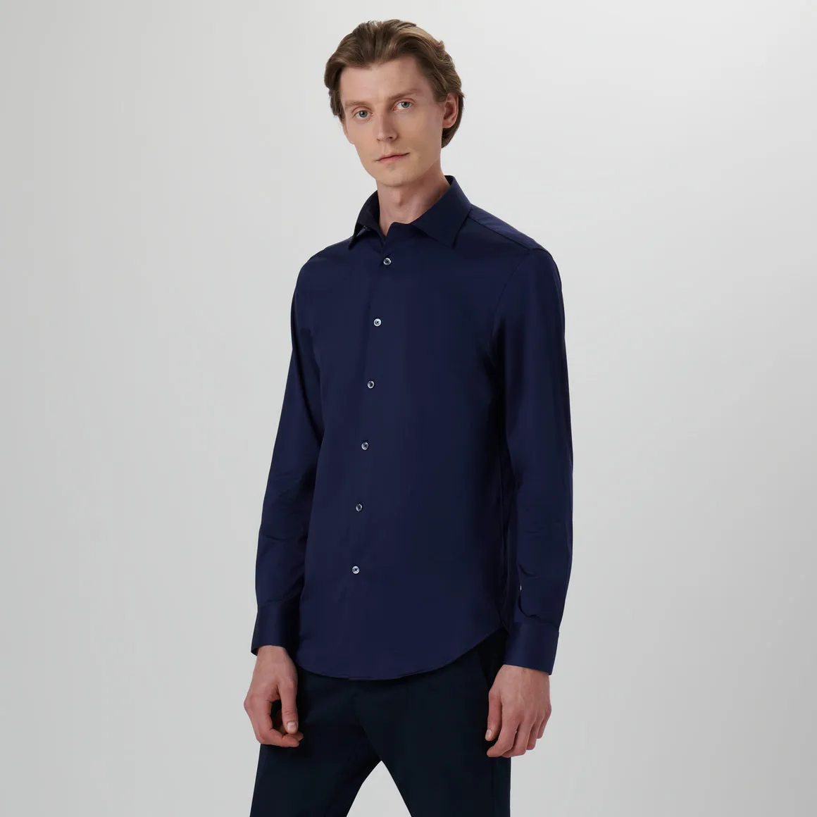 OOOHCotton James Long Sleeve Shirt Navy